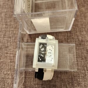 30mm Rectangular Swatch Ubiquity Black and White Watch, 2002 NIB